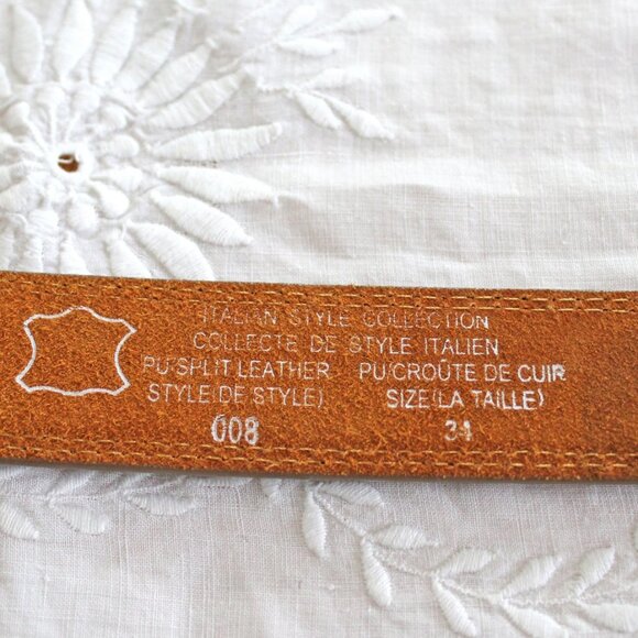Tan Split Leather Belt, Size 34 - Picture 5 of 5